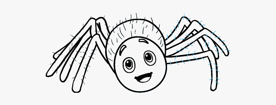 Spider Clipart Easy Cartoon - Draw A Cartoon Spider, Transparent Clipart
