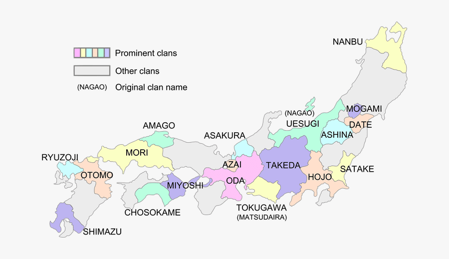 Clip Art Sengoku Meaning - Sengoku Feudal Japan Map, Transparent Clipart