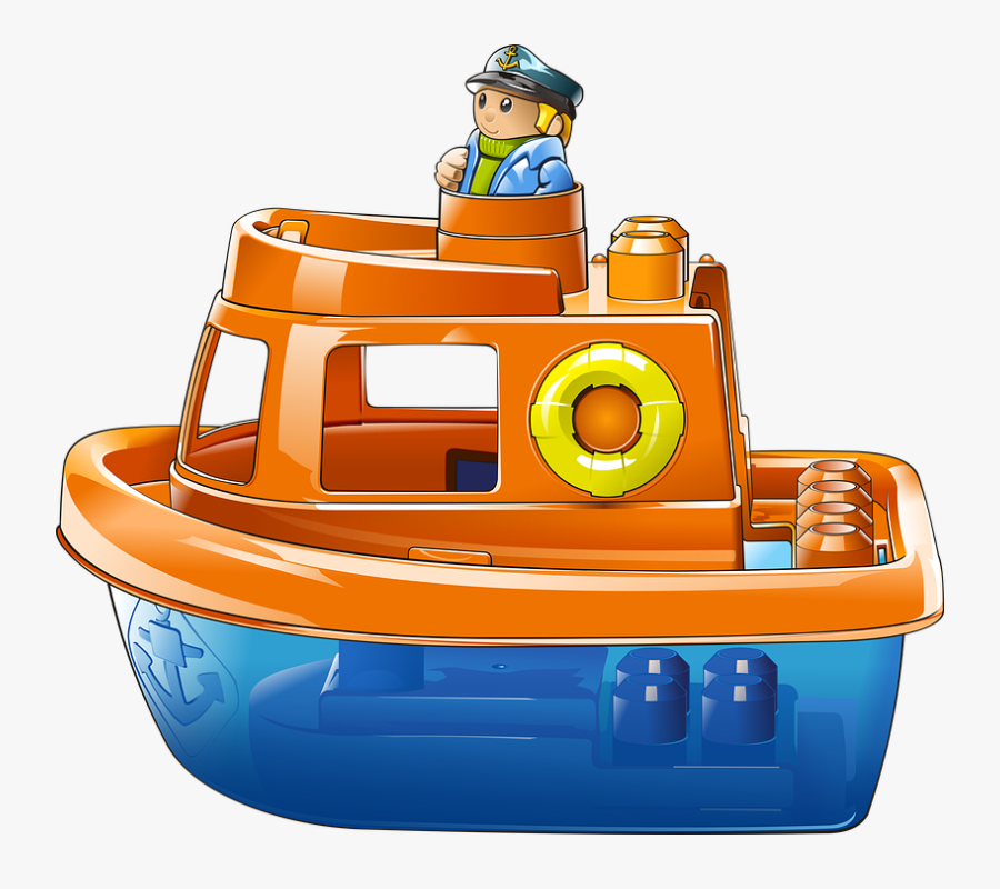 Transparent Boat Dock Png - Toy Boat Orange, Transparent Clipart