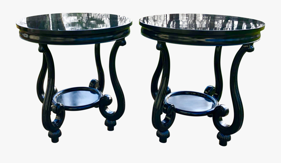 Mid Century Modern Black Lacquered Whimsical End Tables - End Table, Transparent Clipart