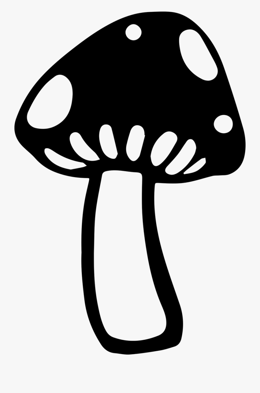 Black And White Mushroom Clipart Png , Free Transparent