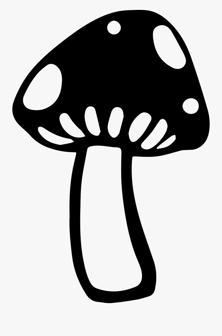 Black And White Mushroom Clipart Png, Transparent Clipart