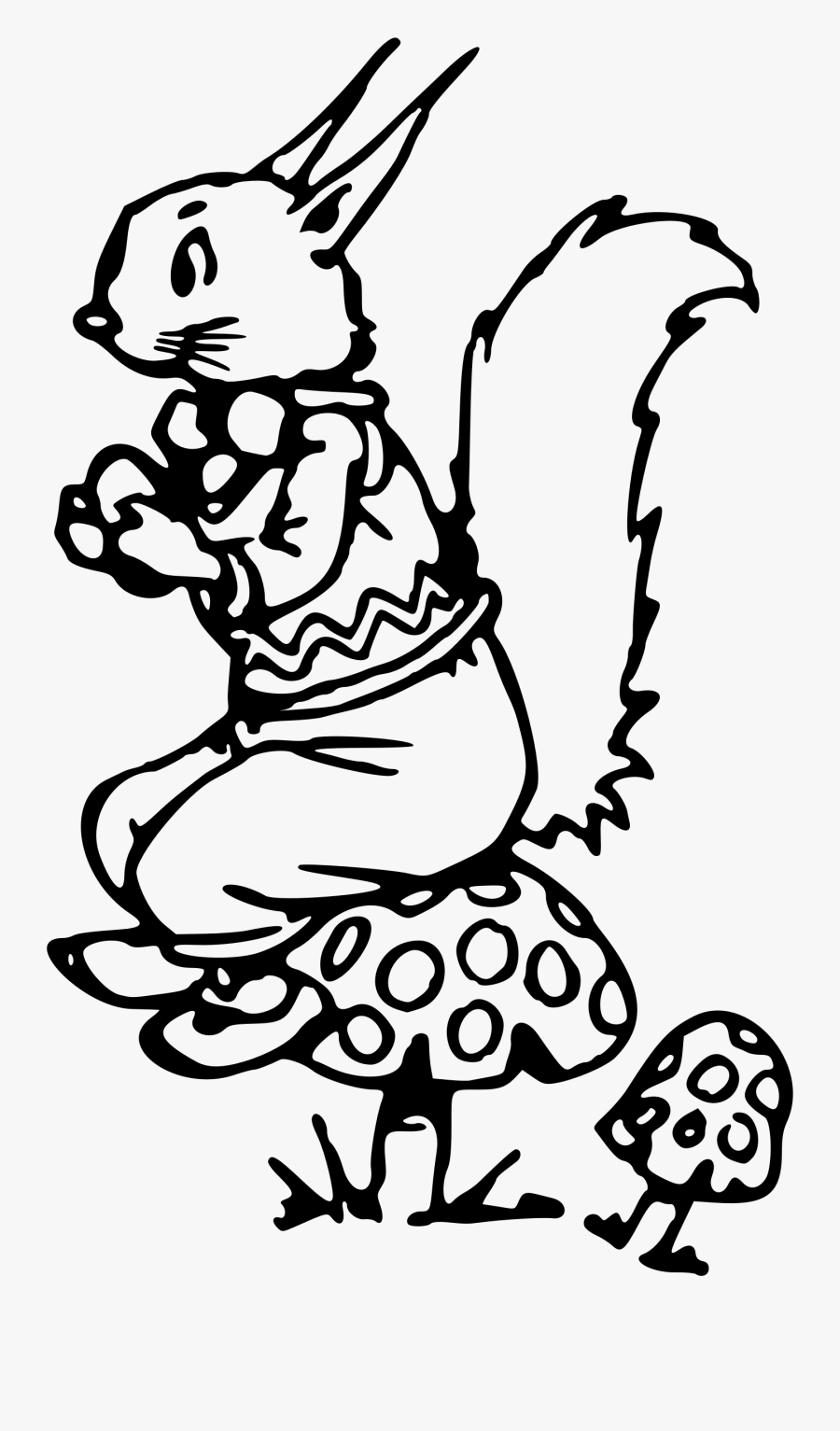 Rabbit Sitting On A Mushroom Clip Arts Drawing , Free Transparent