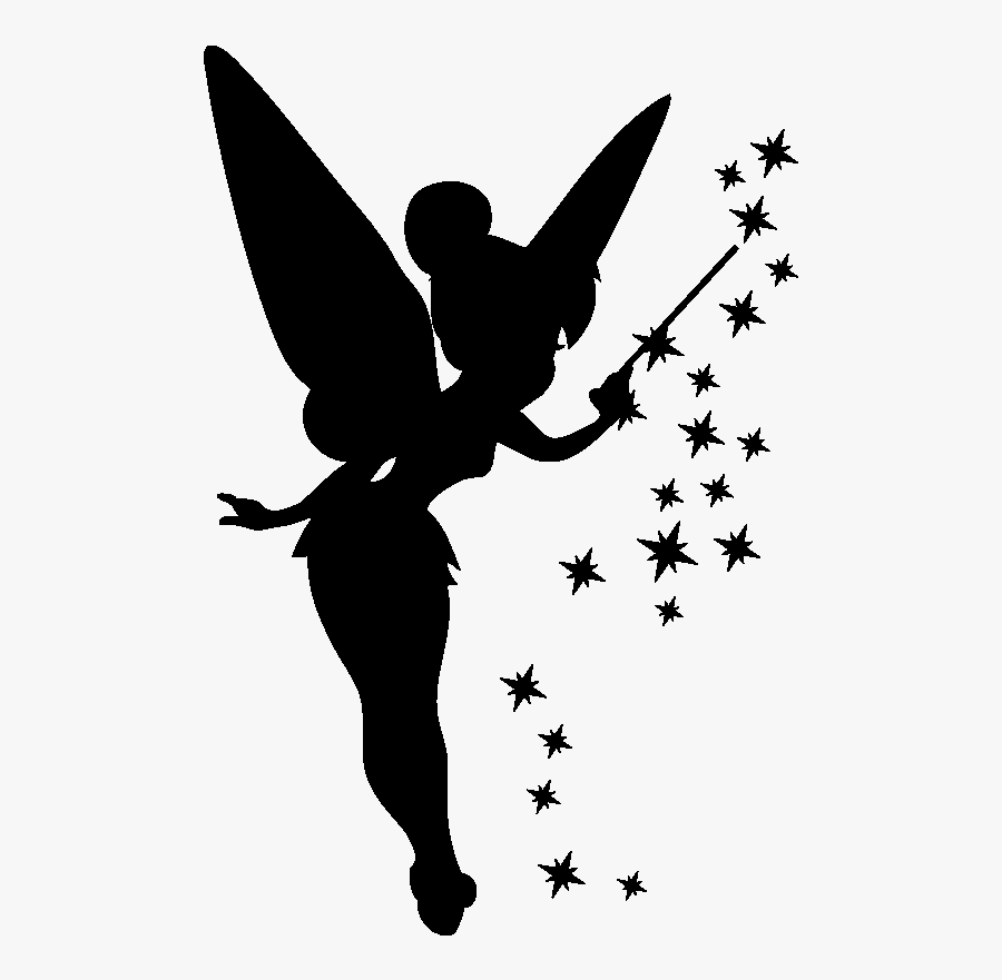 Stickers Muraux De Silhouettes Et Personnages - Silhouette Of Tinkerbell, Transparent Clipart