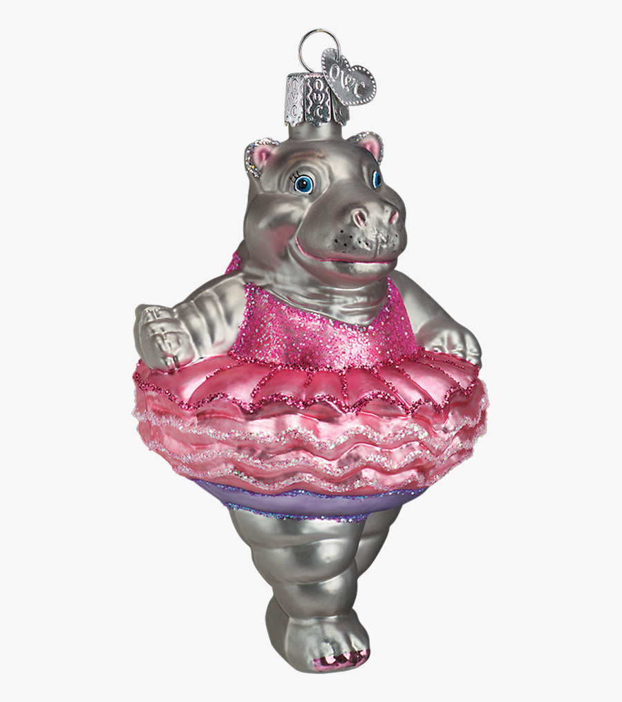 Clip Art Hippo Christmas Ornaments - Ballerina Hippo Christmas Ornament, Transparent Clipart