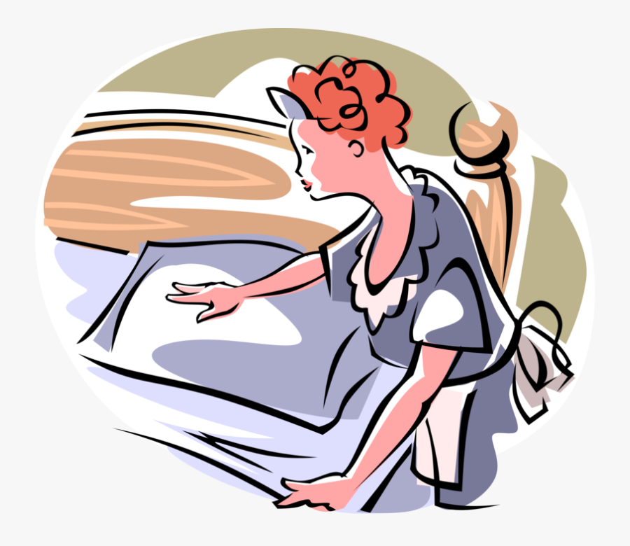 Hotel Housemaid Makes The Bed - Make The Bed Clipart, Transparent Clipart