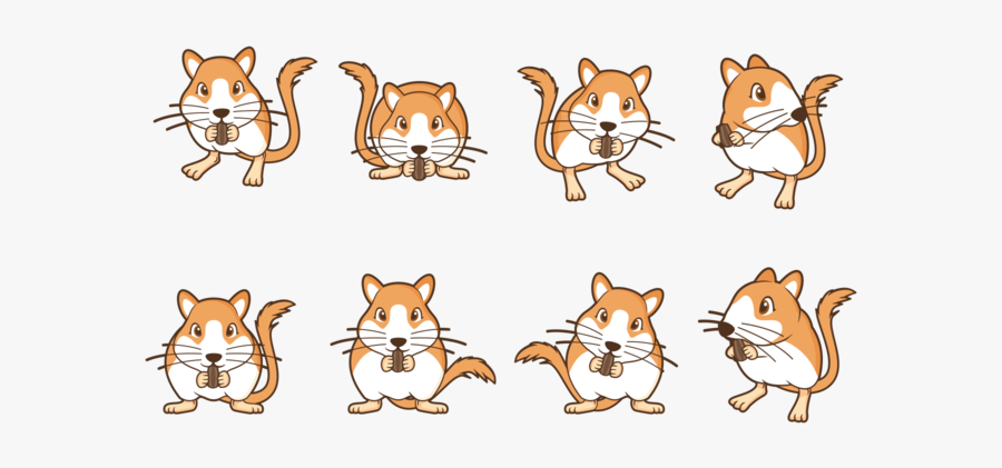 Cute Cliparts Gerbils - Cartoon, Transparent Clipart