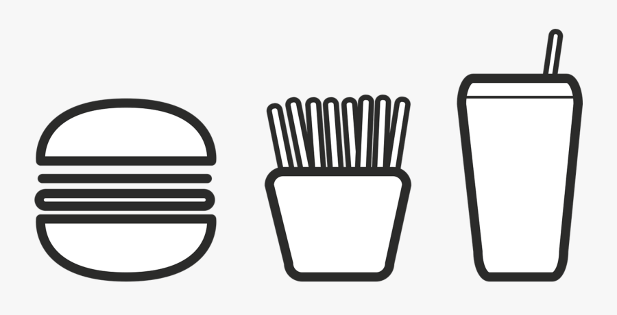 Transparent Restaurant Icon Png - Black And White Burger Clipart, Transparent Clipart