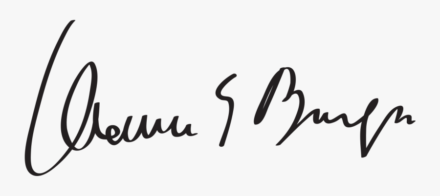 Warren E Burger Signatrue - Calligraphy, Transparent Clipart