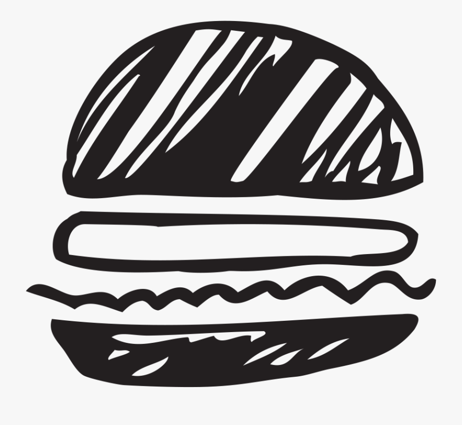 Burgerlogo - Burger Black And White Logo, Transparent Clipart