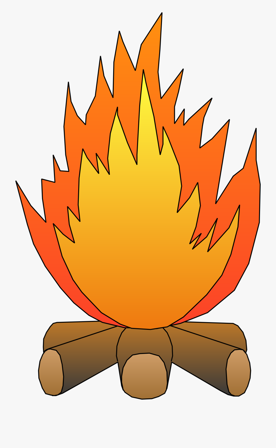 Clipart Of Fire, Pit And Wilderness - Clip Art Log Fire, Transparent Clipart