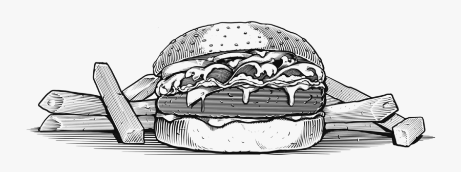Transparent Burger And Fries Png - Illustration, Transparent Clipart