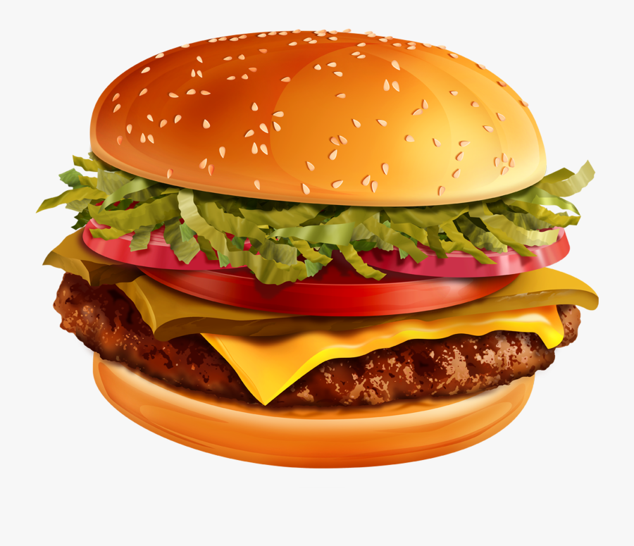 Cheeseburger Vector - Burger And Hot Dog Png, Transparent Clipart