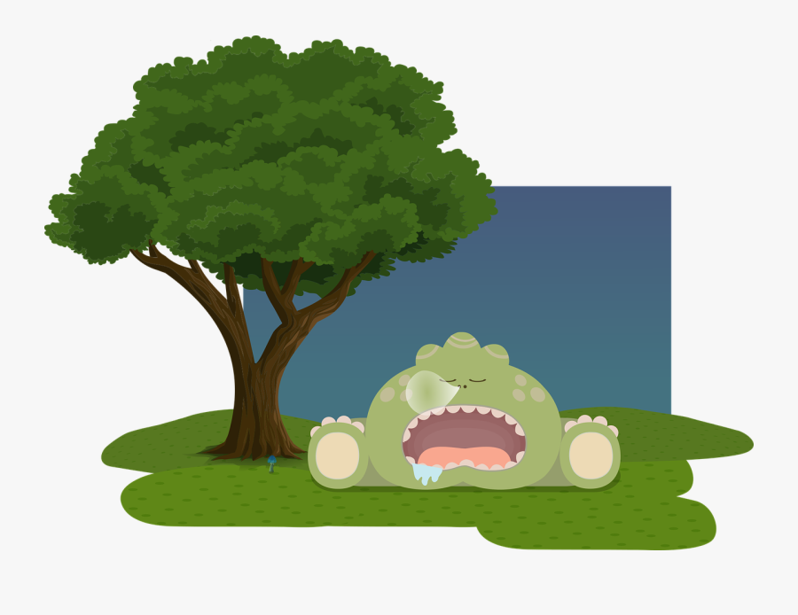 Cute Sleeping Monster , Transparent Cartoons - Tree Wallpaper Clipart Png, Transparent Clipart