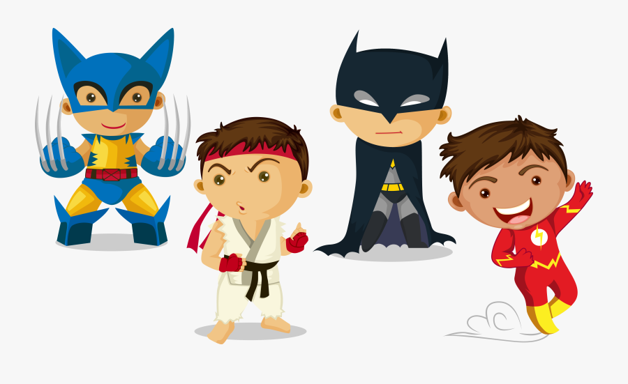 Transparent Super Hero Kid Clipart - Kids Superhero Vector, Transparent Clipart