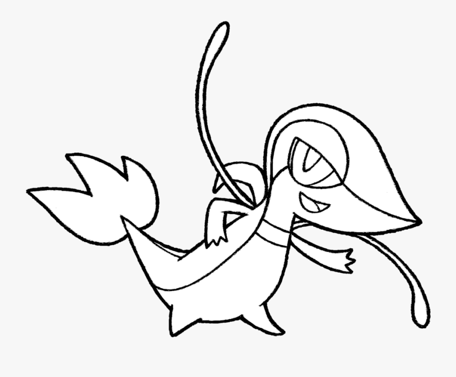 Snivy Drawing - Line Art, Transparent Clipart