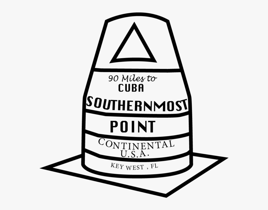 Southernmost Black And White Icon, Transparent Clipart