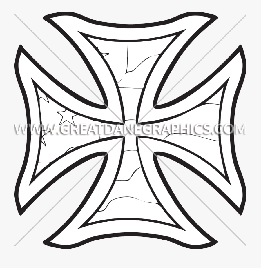 Drawing Of A Iron Cross, Transparent Clipart
