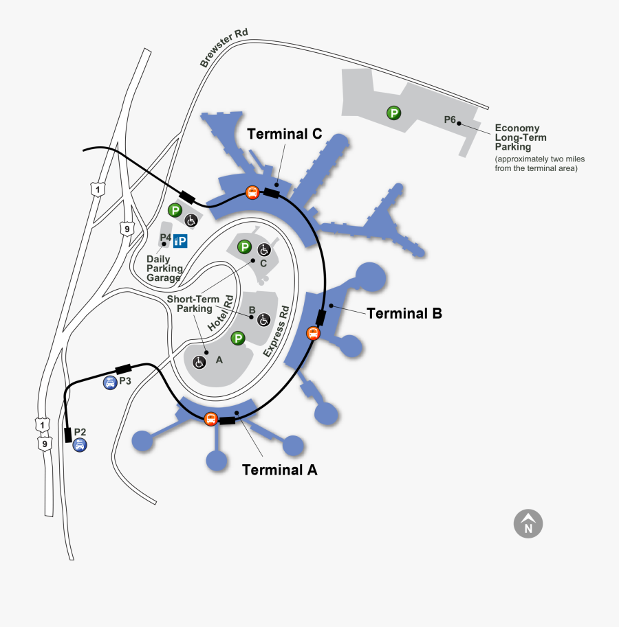 Terminal B Newark Airport Map, Transparent Clipart