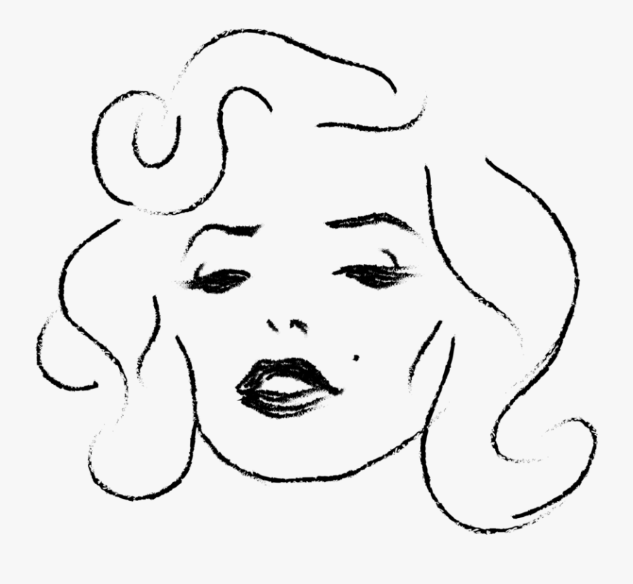 Emotion,hairstyle,art - Marilyn Monroe Line Art, Transparent Clipart