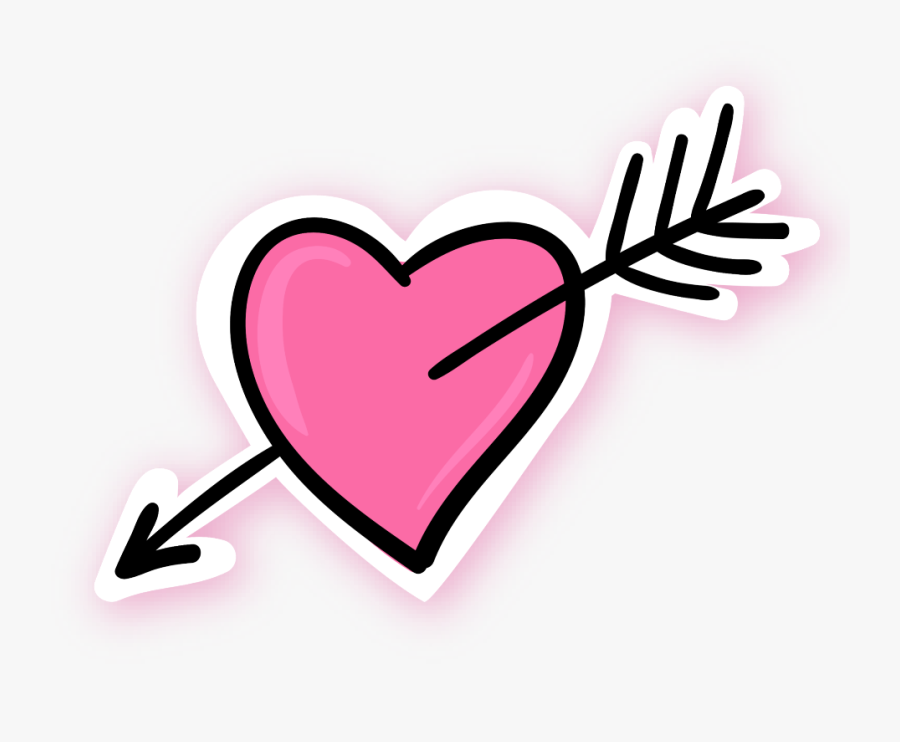 #ftestickers #heart #arrow #doodle #sketch #pink - Pink Heart With Arrow, Transparent Clipart