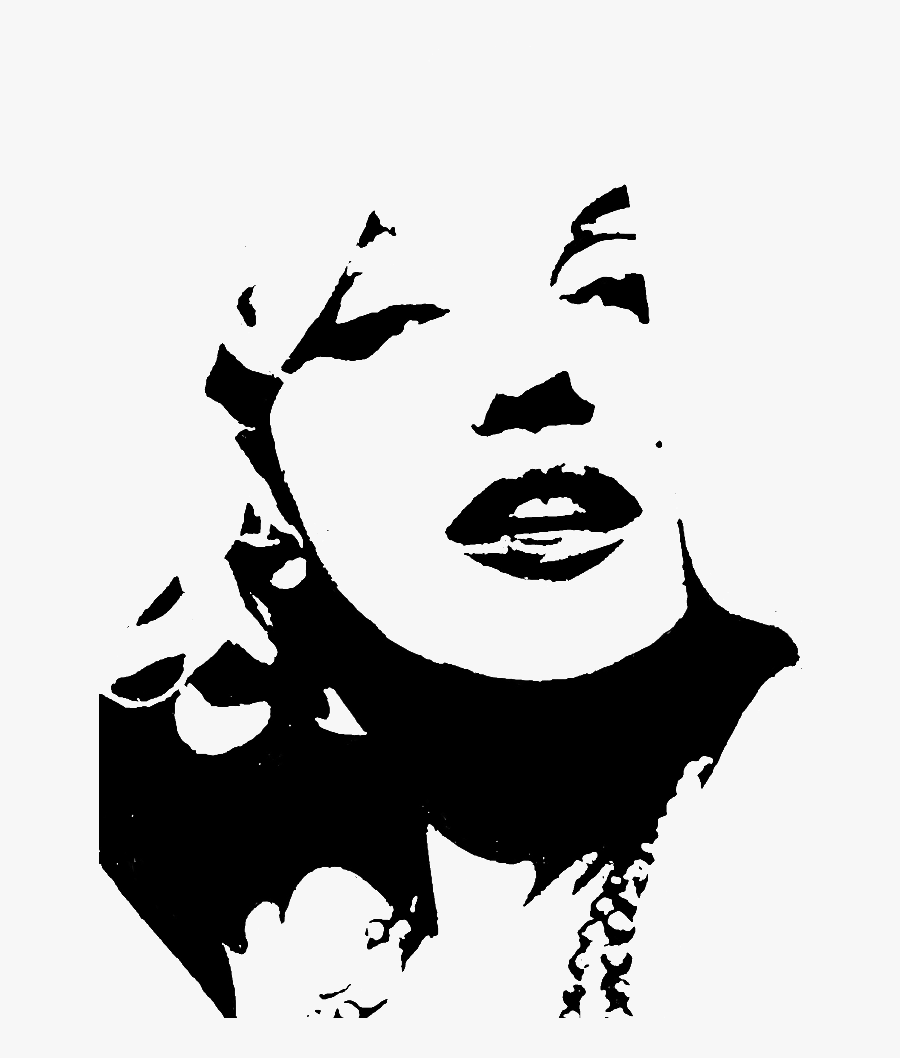 Marilyn Monroe Smoking Stencils, Transparent Clipart