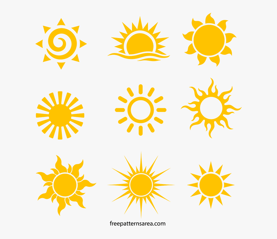 There Are 9 Different Clipart Vector Files Which Can - Sun Vector, Transparent Clipart