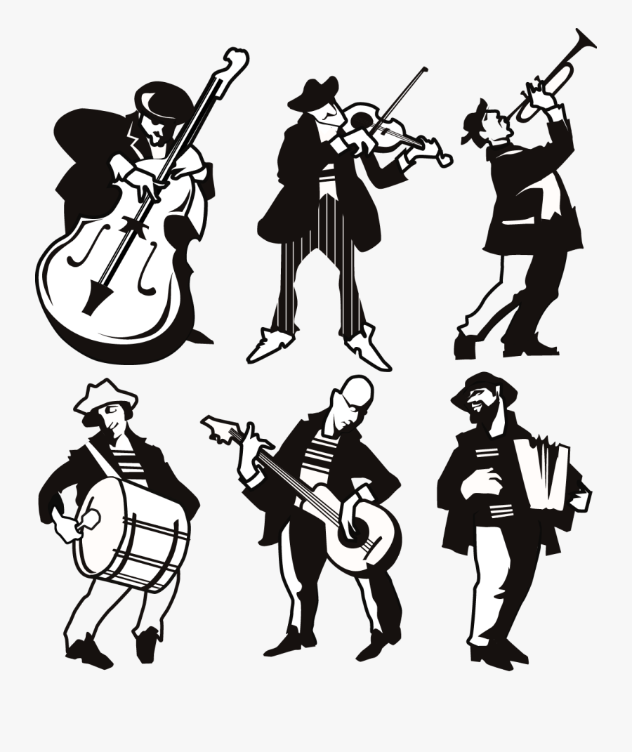 Different Musicians Silhouette Png - Figuras De Musicos, Transparent Clipart
