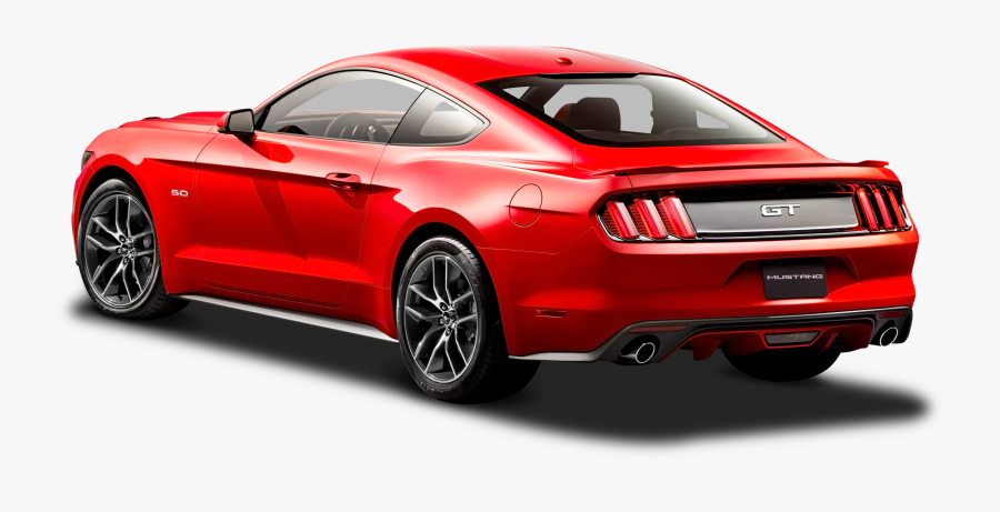 Ford Mustang Red Car Back Side Png Image - 2015 Ford Mustang Rear, Transparent Clipart
