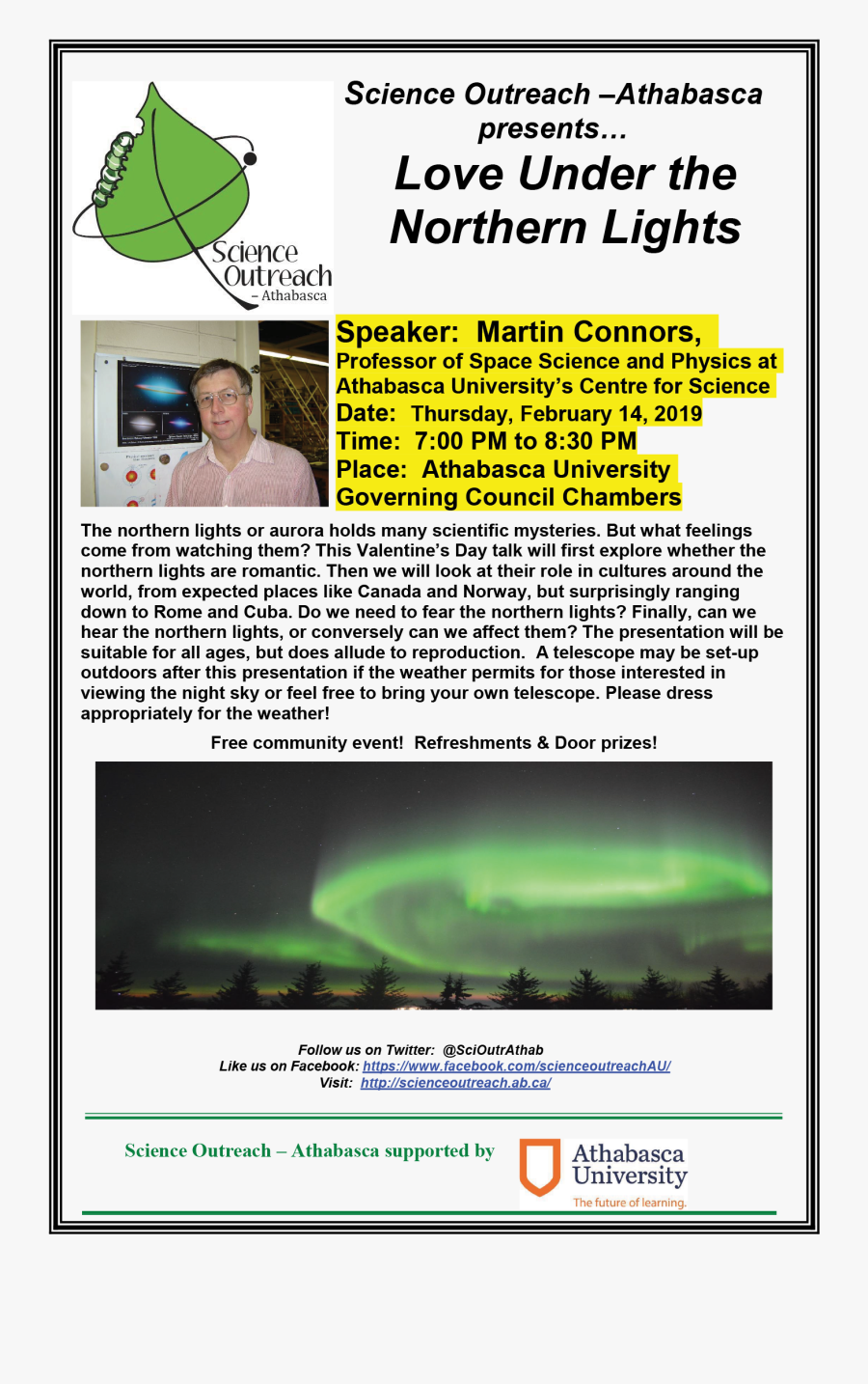 Love Under The Northern Lights Science Outreach Athabasca - Poster, Transparent Clipart