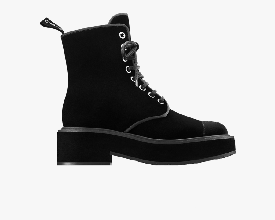 Chanel Combat Boots - Chanel Velvet Lace Up Boot, Transparent Clipart