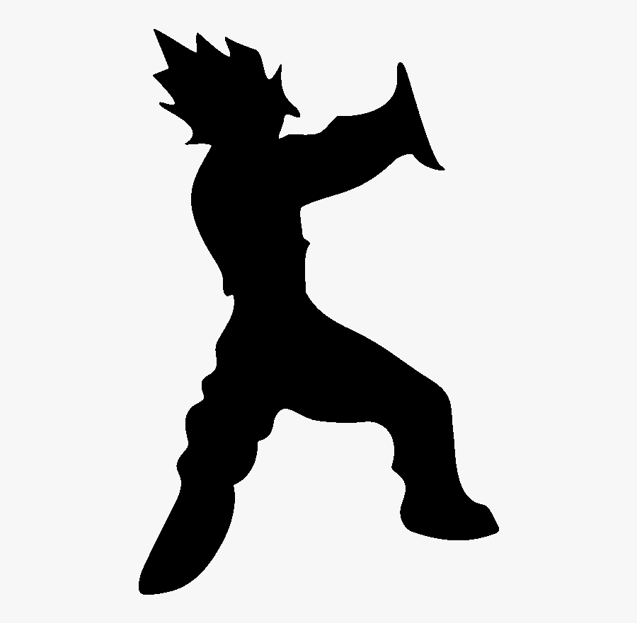 Sticker Ordinateur Silhouette Qui Combat - Personnage Dragon Ball Z Silhouette, Transparent Clipart