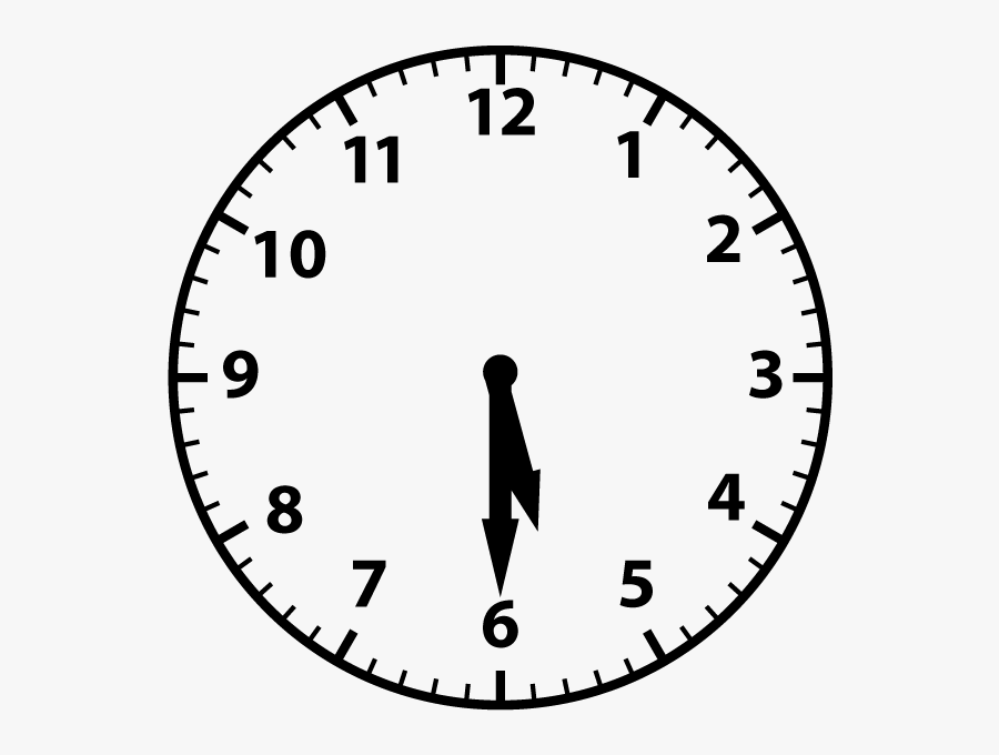 Clipart Clock Half Past - Half Past 5 Clock Face, Transparent Clipart
