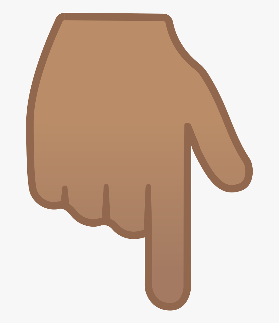 Backhand Index Pointing Down Medium Skin Tone Icon - Hand Emoji Pointing Down, Transparent Clipart
