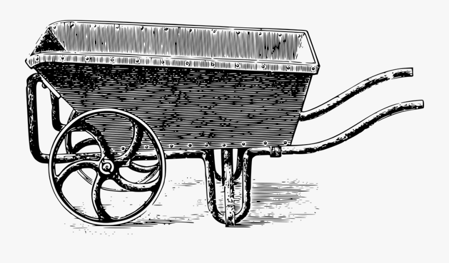 Barrow, Building, Construction, Garden, Gardening - Wheelbarrow, Transparent Clipart