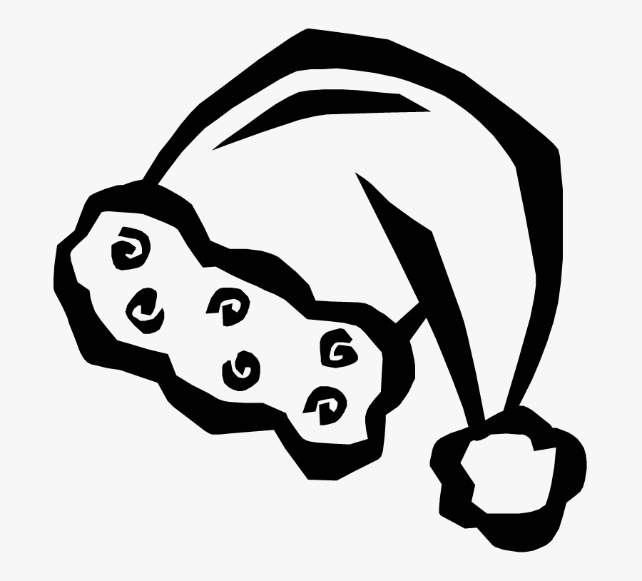 This Is A Picture Of A Black And White Santa Hat, Transparent Clipart