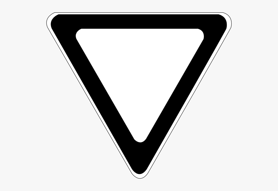 Blank Yield Sign Black And White, Transparent Clipart
