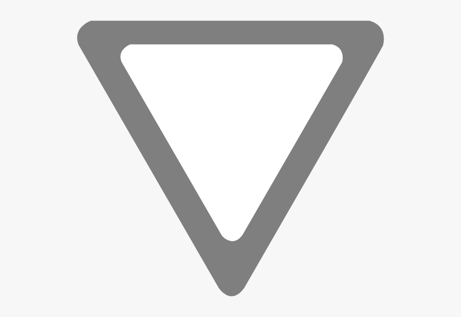 Yield - Clipart - Grey Triangle Outline Transparent, Transparent Clipart