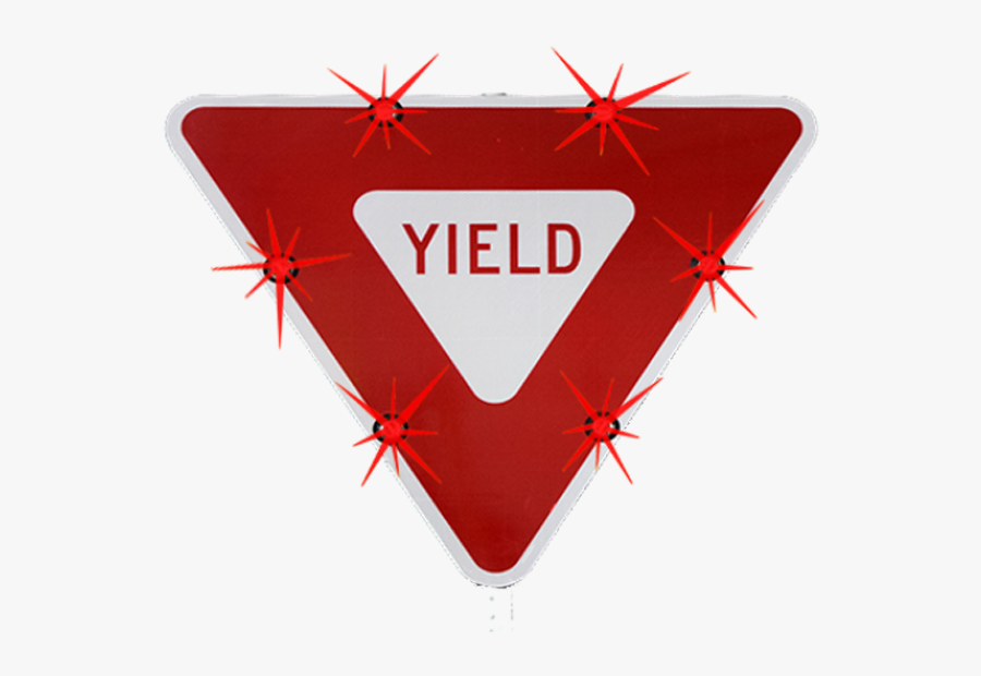 Electric Stop Signs Lighted - Orange Yield Sign, Transparent Clipart