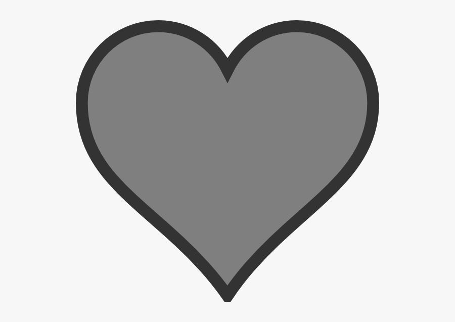 Red Heart Black Outline, Transparent Clipart