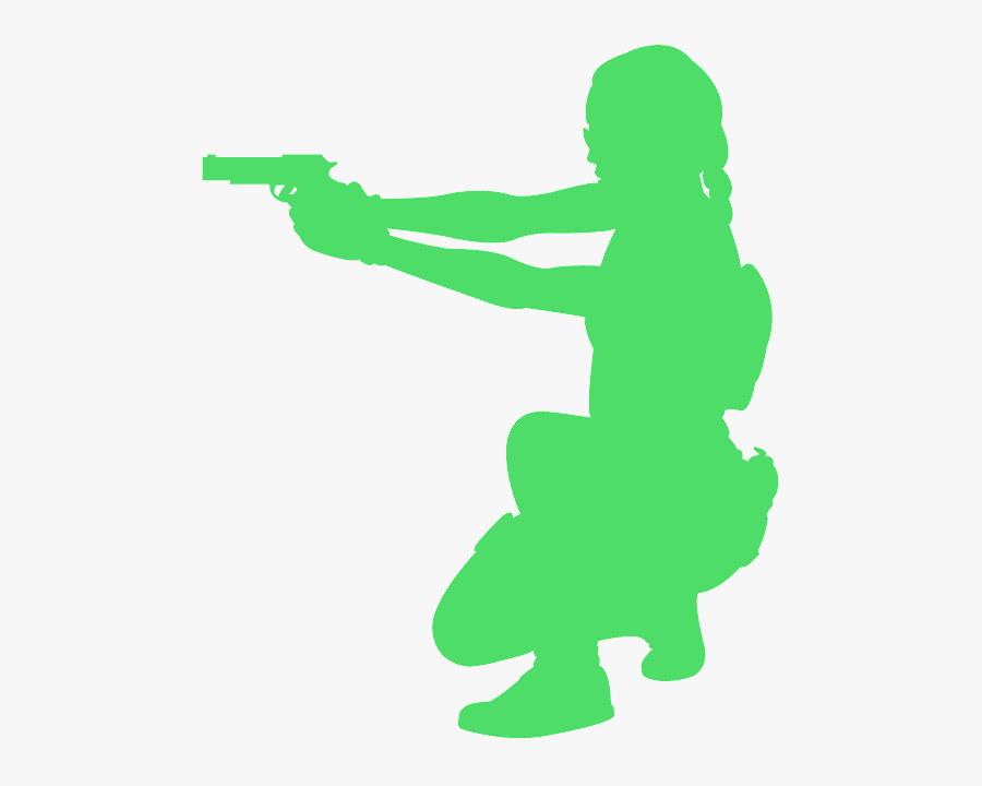 Female Soldier Silhouette Png, Transparent Clipart