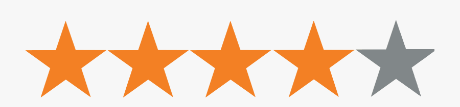 5 Star Rating Orange, Transparent Clipart