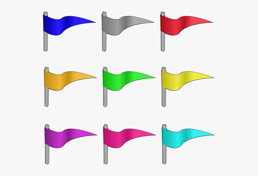 Colored Flags Clip Art At Clker - Flag In Different Colors, Transparent Clipart