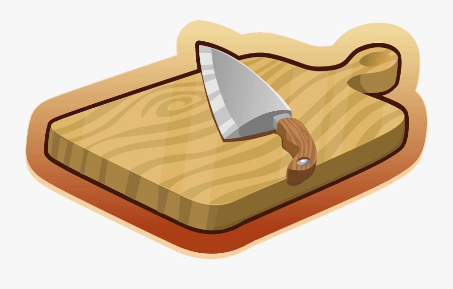 Wood Bridge Cliparts 15, - Cartoon Knife And Chopping Board, Transparent Clipart