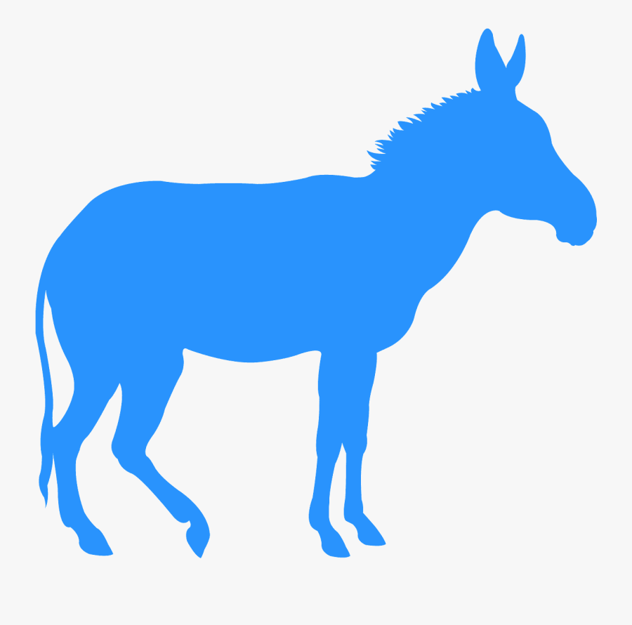 Blue Donkey Silhouette, Transparent Clipart