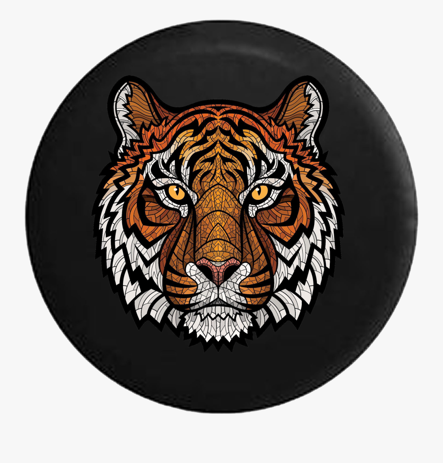 Transparent Tiger Stripes Clipart - Tiger Head Drawing Pattern, Transparent Clipart
