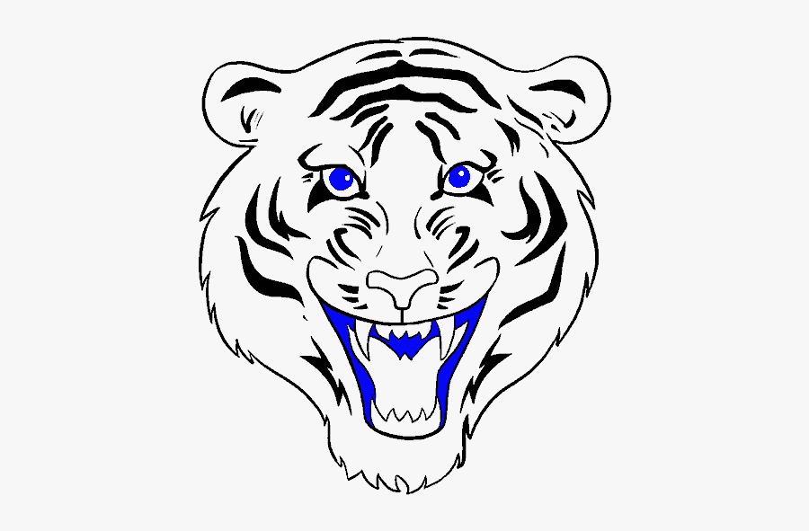 How To Draw Tiger Face - Draw A Tiger Face, Transparent Clipart