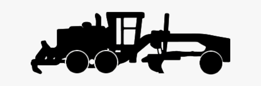 Road Grader Black And White Clipart - Grader Sign Clipart Black And White, Transparent Clipart