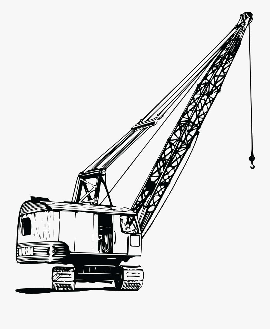 Construction Crane Clipart Black And White, Transparent Clipart