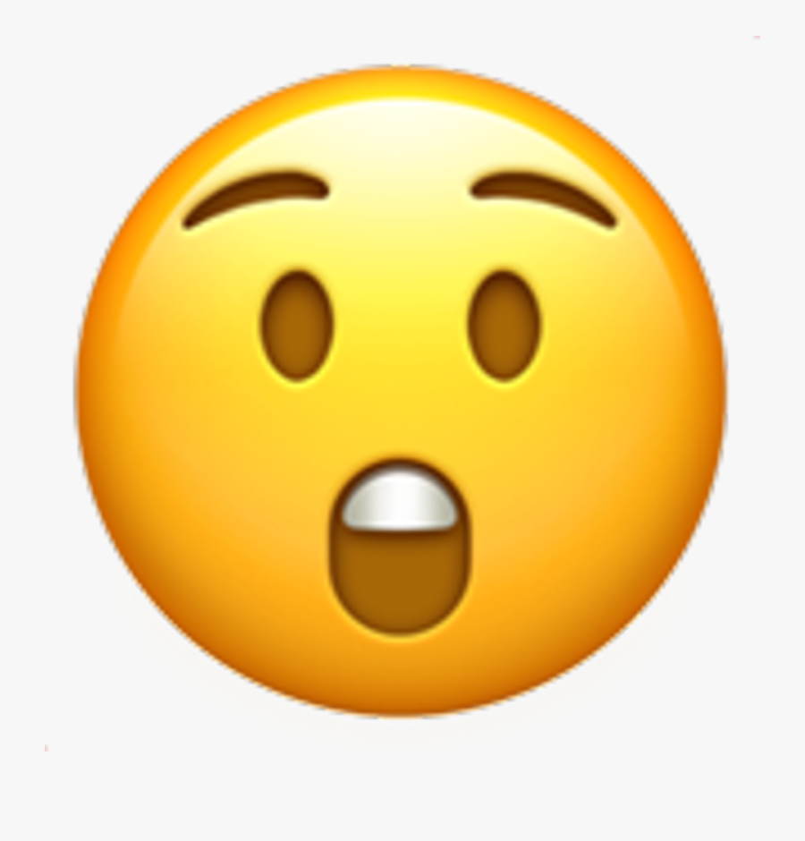 Surprise Emoji Smile Smileyface Fun Laugh Heart Black - Astonished Emoji, Transparent Clipart